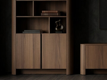 Mobilier de culoarea lemnului închis