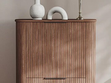 Mobilier cu caneluri sau lamele canelate