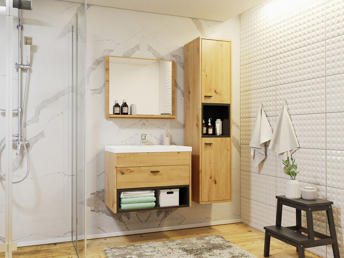 Set baie Velum I (Stejar artizan + Negru)