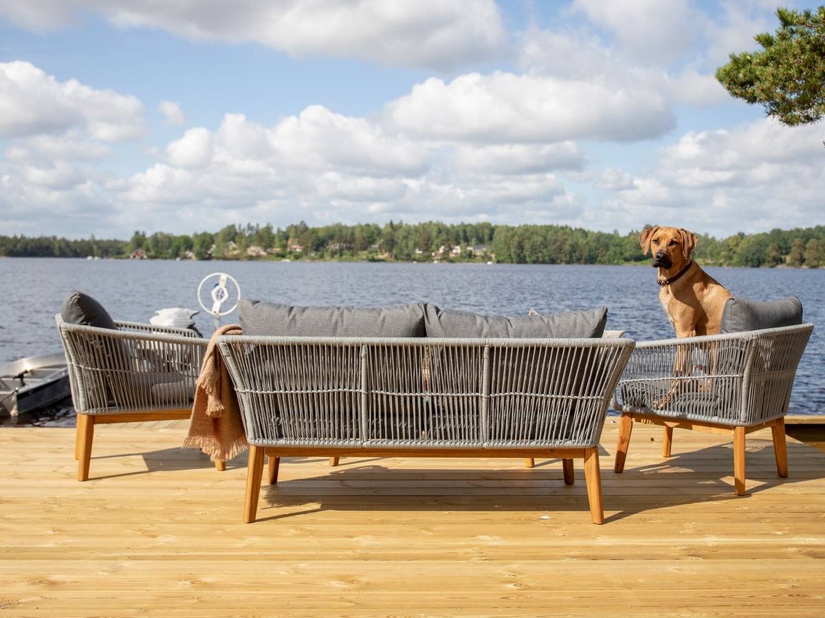 Set mobilier de exterior Dallas 661 (Gri + Salcâm)