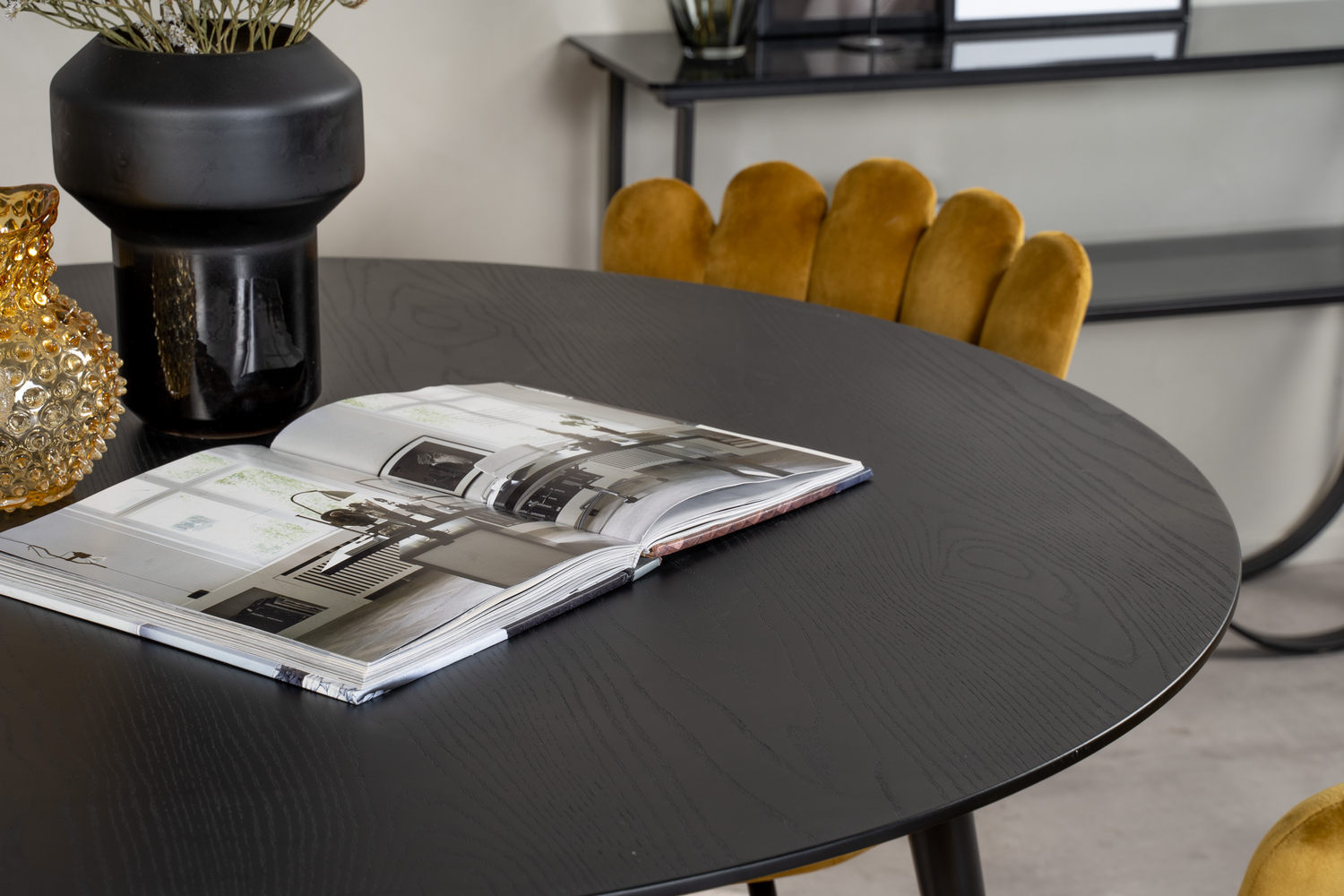 Set de dining Dallas 1177 (Galben + Negru)