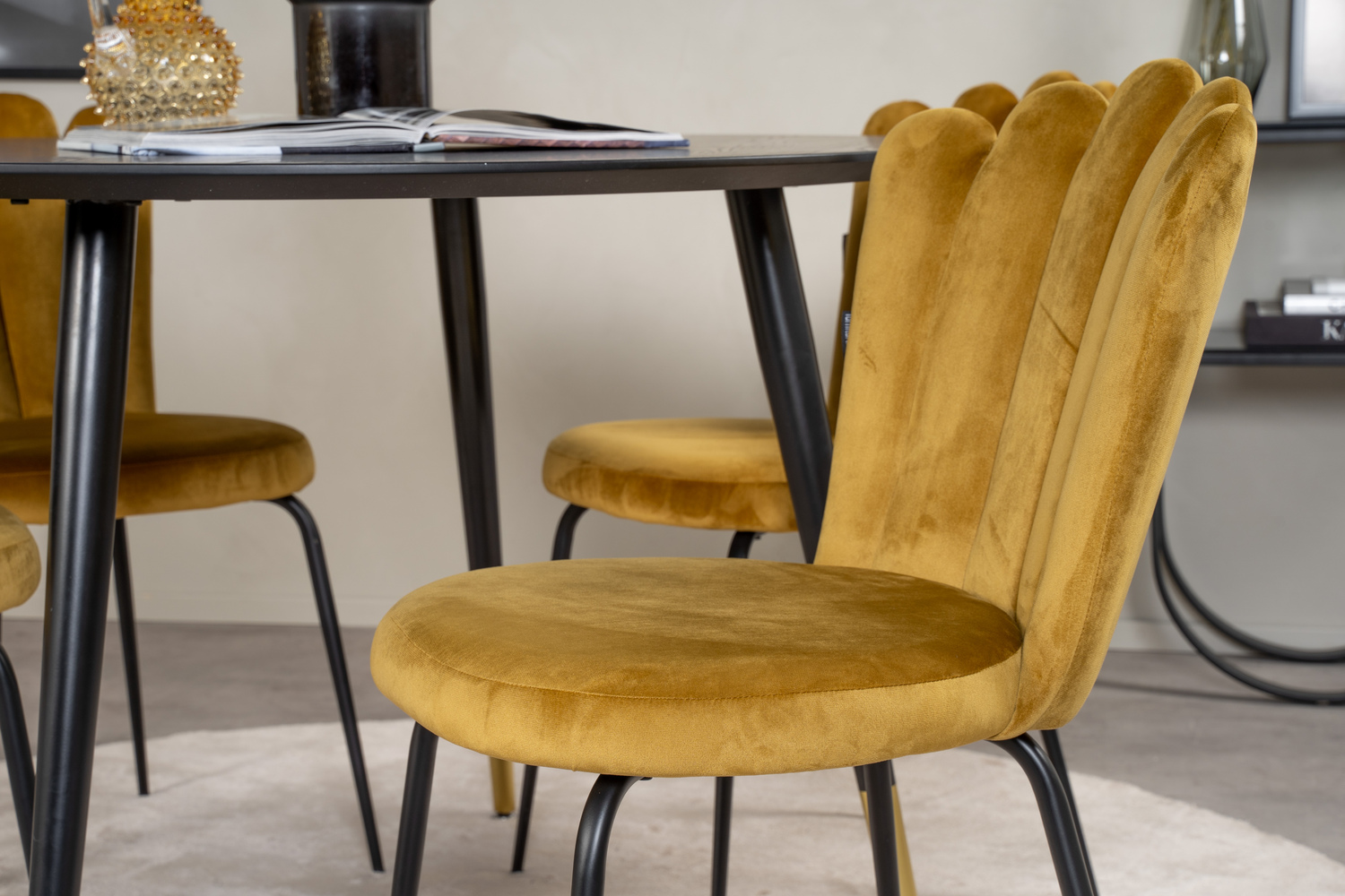 Set de dining Dallas 1177 (Galben + Negru)