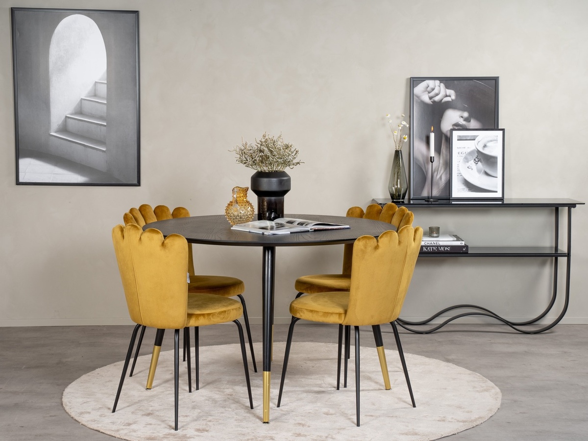 Set de dining Dallas 1177 (Galben + Negru)