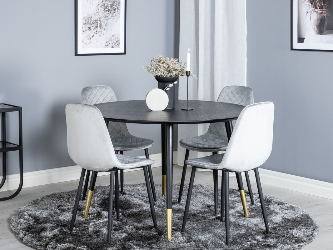 Set de dining Dallas 1183 (Gri + Negru)