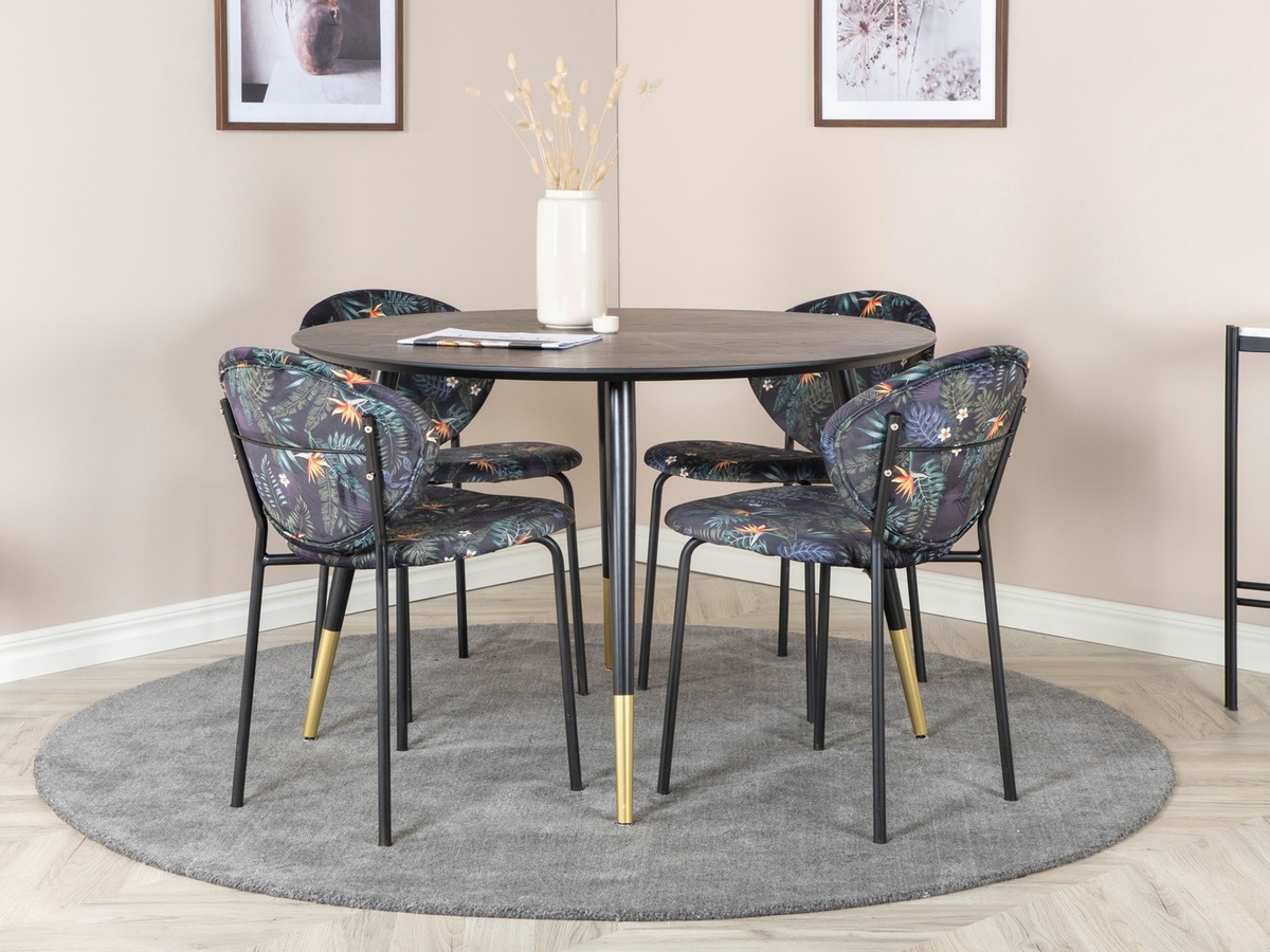 Set de dining Dallas 1186 (Model floral + Negru)
