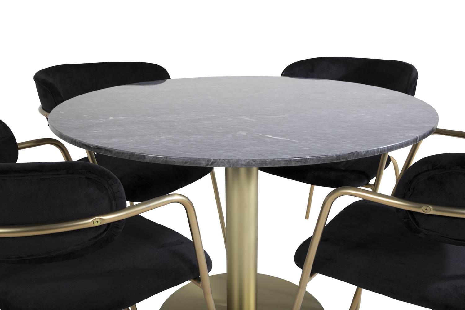 Set de dining Dallas 1208 (Negru + Auriu)