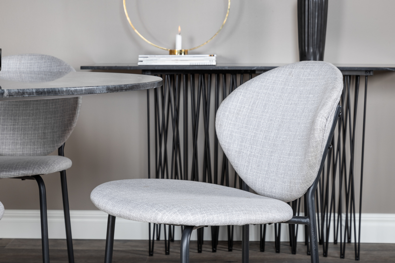 Set de dining Dallas 1209 (Gri + Negru)