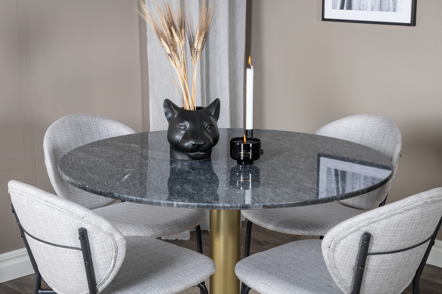 Set de dining Dallas 1209 (Gri + Negru)