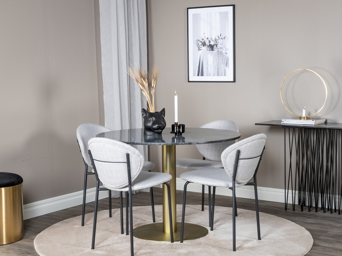 Set de dining Dallas 1209 (Gri + Negru)