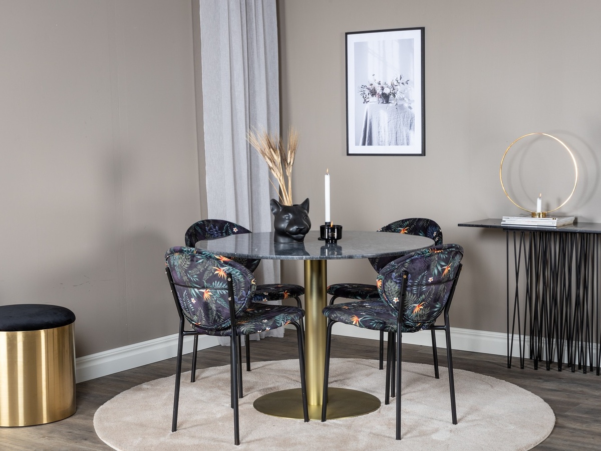 Set de dining Dallas 1209 (Model floral + Negru)