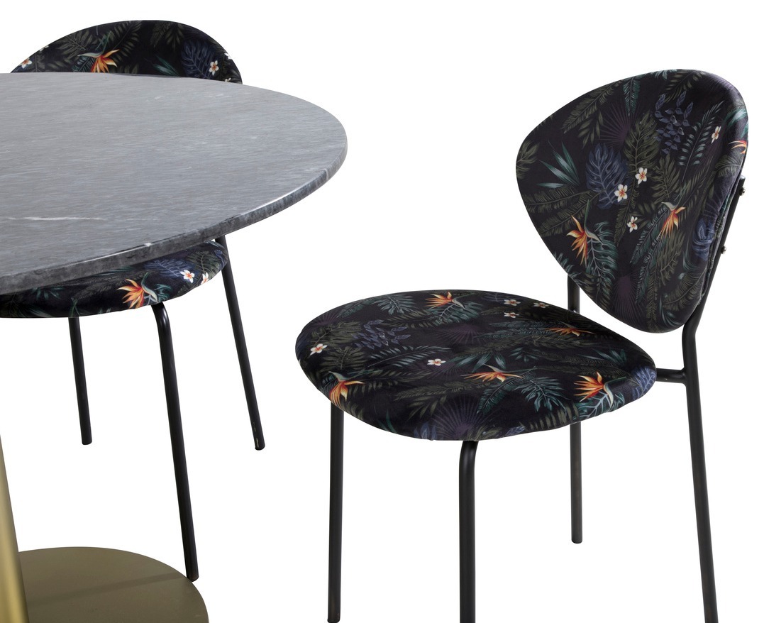 Set de dining Dallas 1209 (Model floral + Negru)