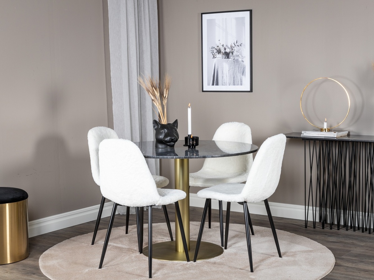Set de dining Dallas 1215 (Alb + Negru)