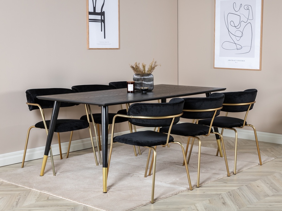 Set de mese Dallas 1258 (Negru + Auriu)