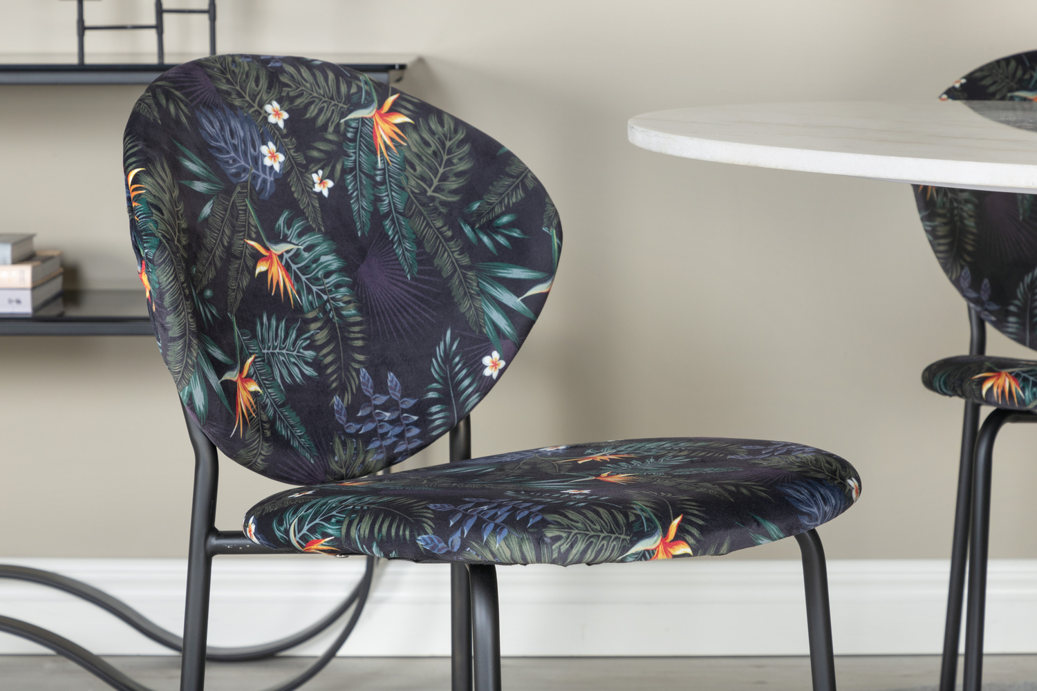 Set de dining Dallas 1298 (Model floral + Negru)
