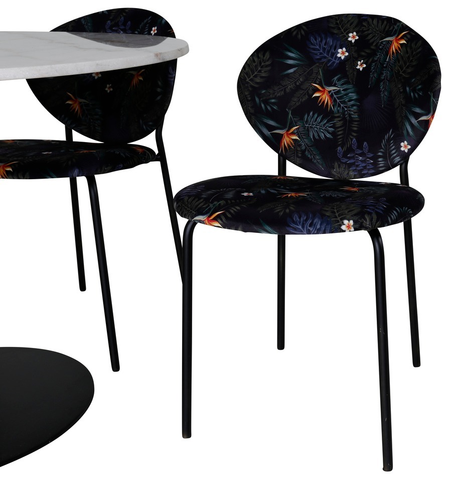Set de dining Dallas 1298 (Model floral + Negru)