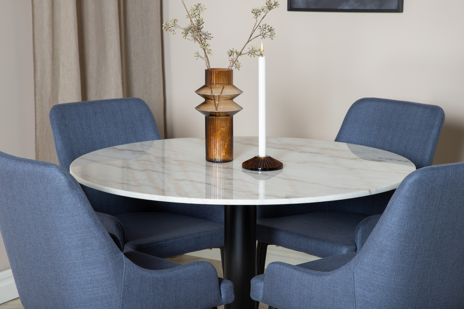 Set de dining Dallas 1300 (Albastru + Negru)