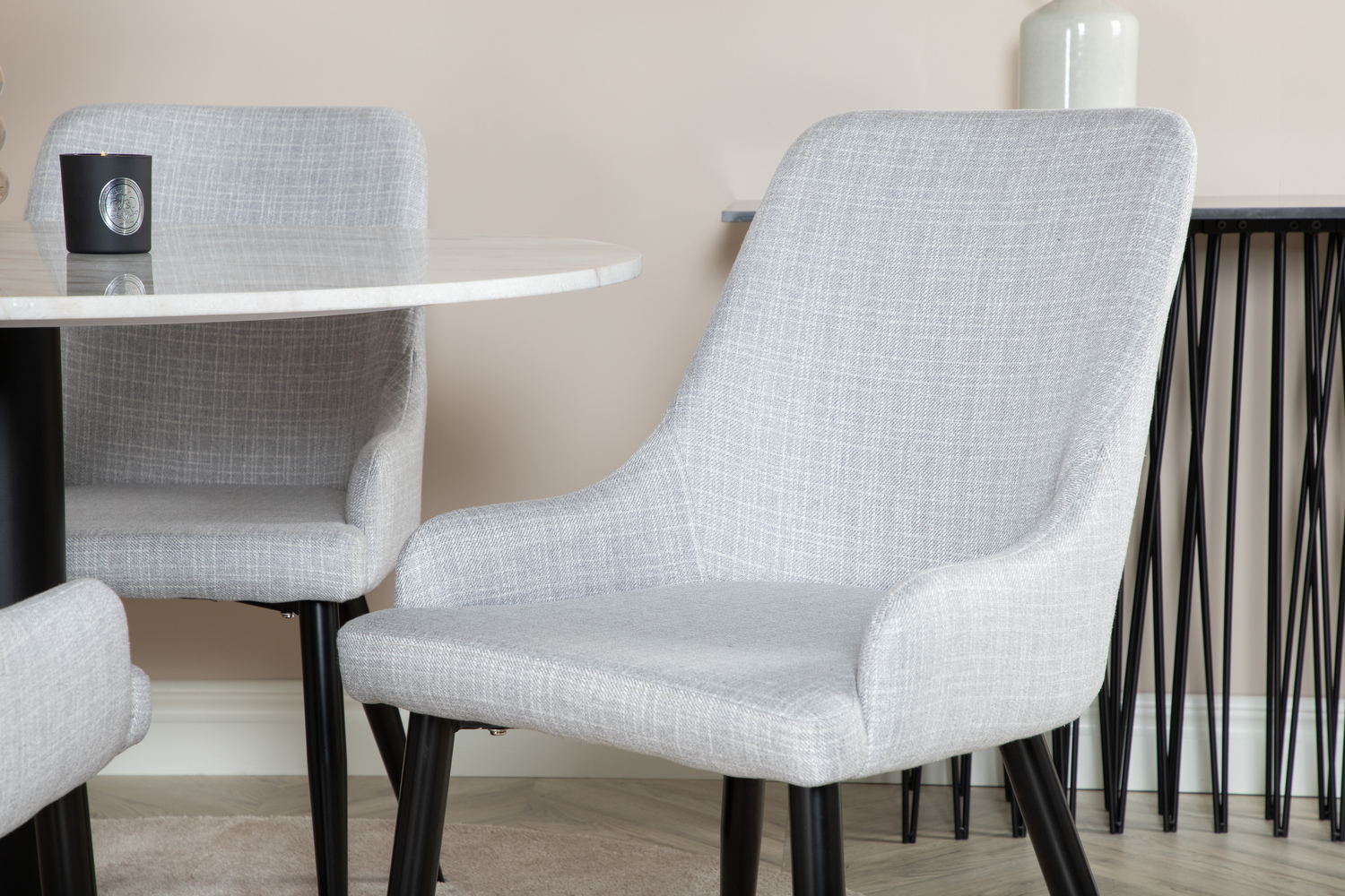 Set de dining Dallas 1300 (Gri deschis + Negru)