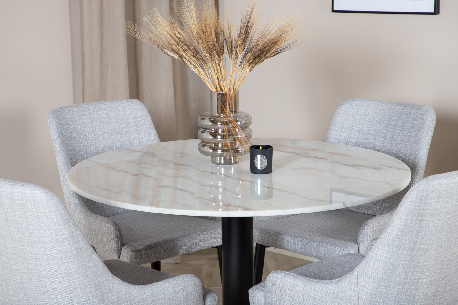 Set de dining Dallas 1300 (Gri deschis + Negru)