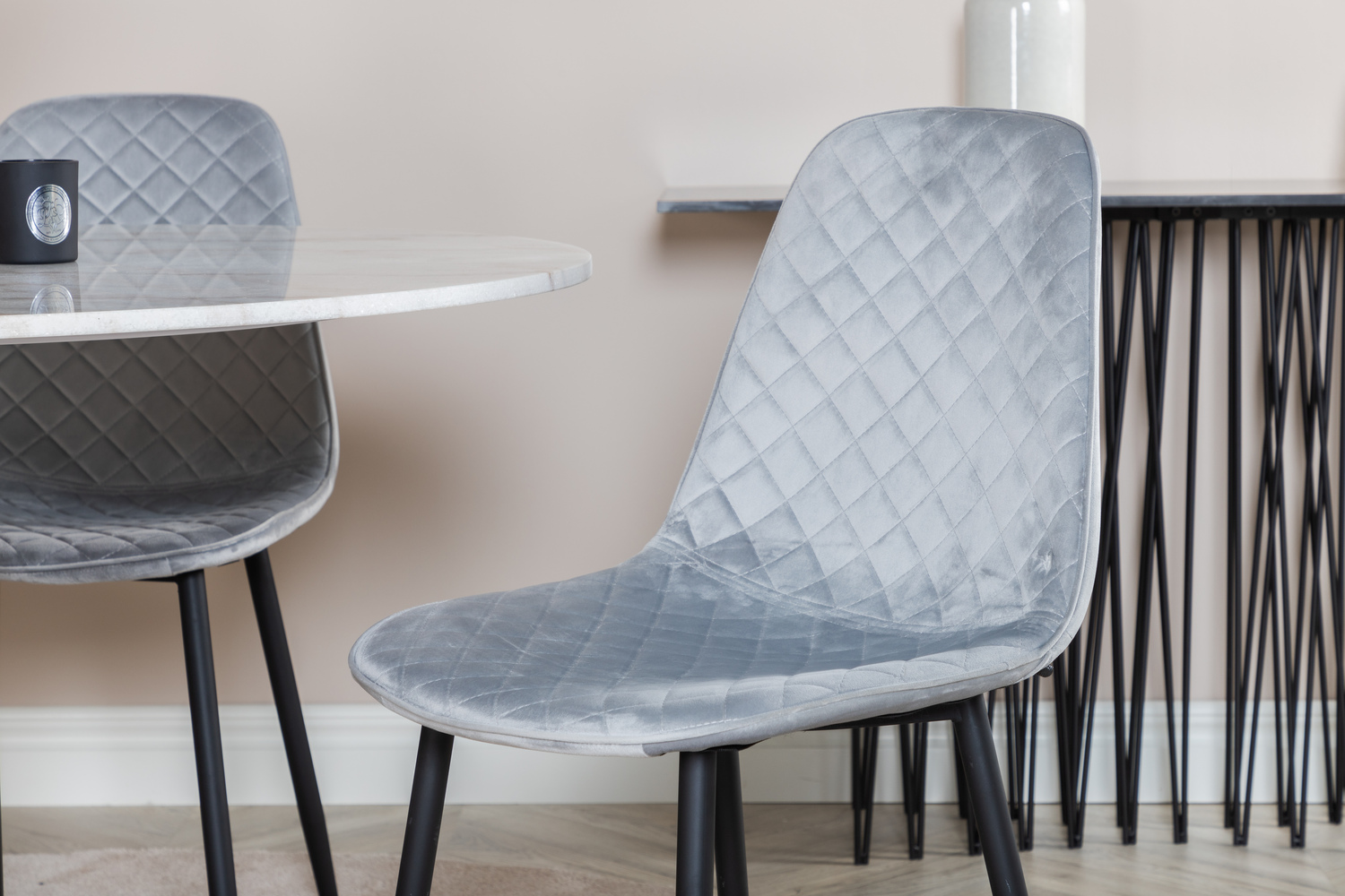 Set de dining Dallas 1302 (Gri + Negru)