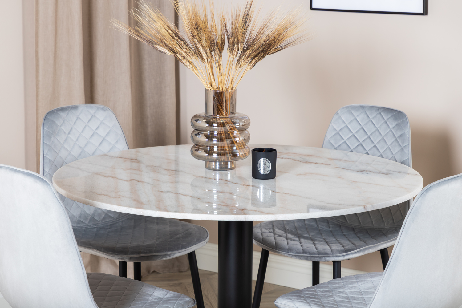 Set de dining Dallas 1302 (Gri + Negru)