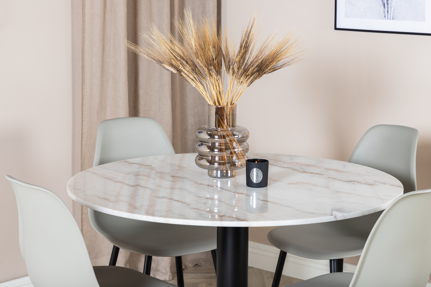 Set de dining Dallas 1304 (Gri + Negru)