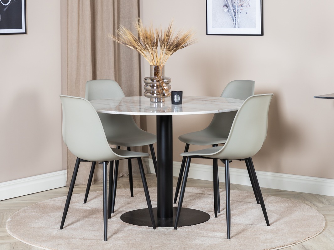 Set de dining Dallas 1304 (Gri + Negru)