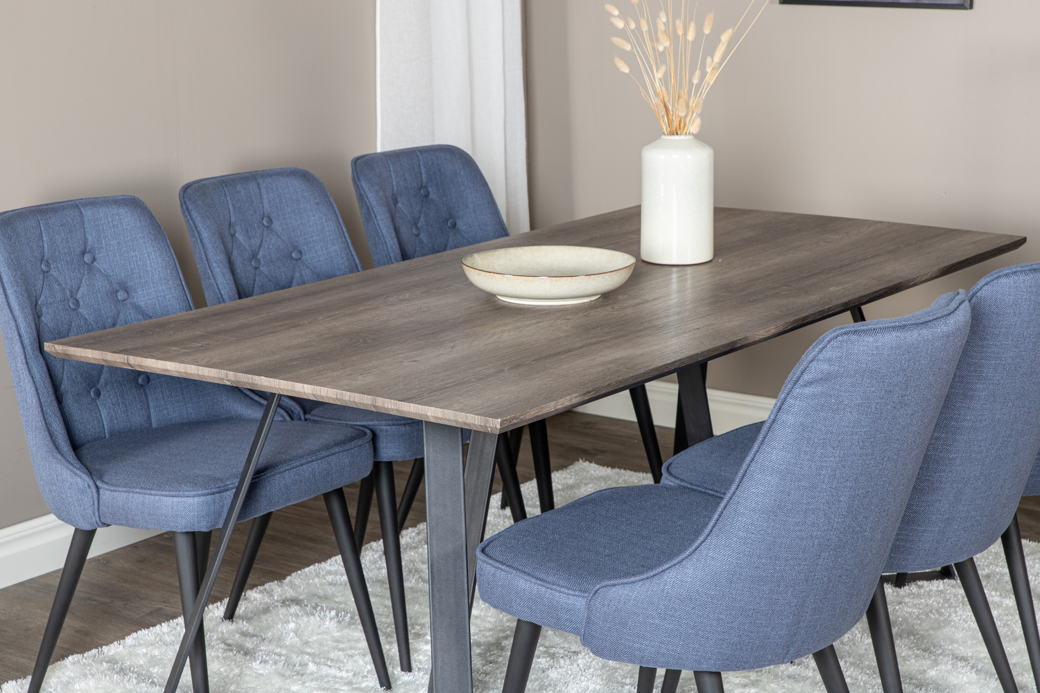 Set de dining Dallas 1347 (Albastru + Negru)