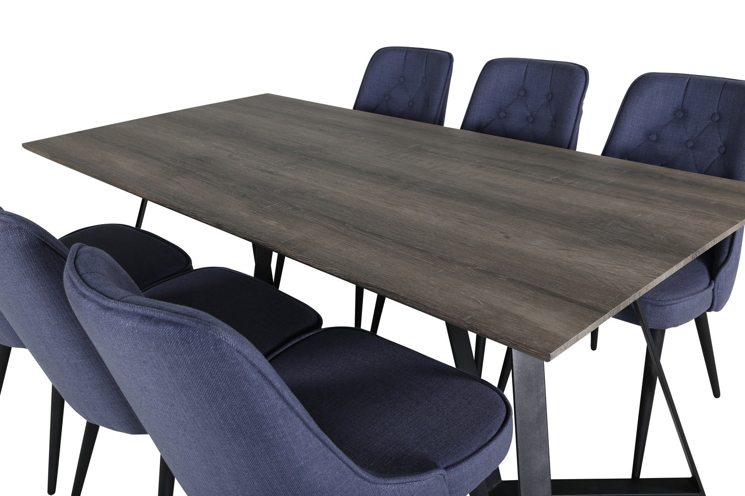 Set de dining Dallas 1347 (Albastru + Negru)