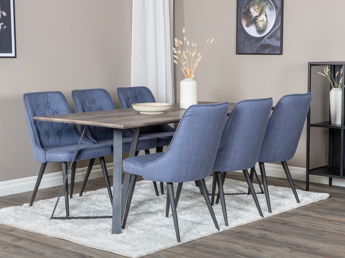 Set de dining Dallas 1347 (Albastru + Negru)