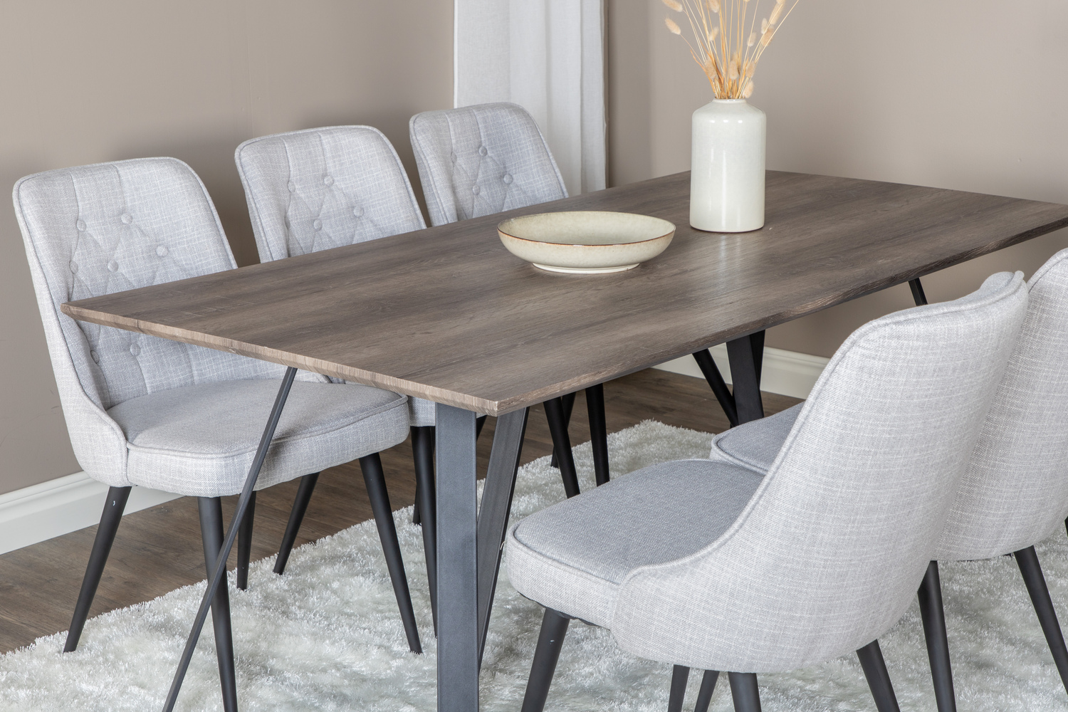Set de dining Dallas 1347 (Gri + Negru)