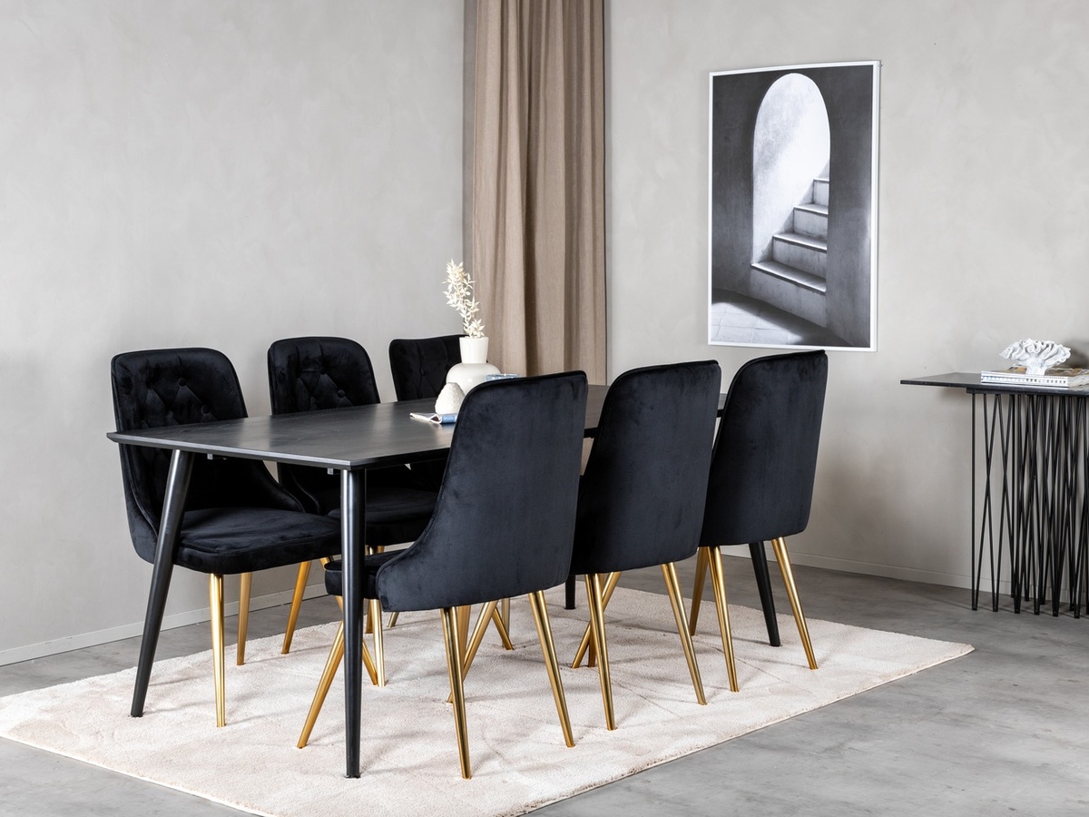 Set de mese Dallas 1336 (Negru + auriu)