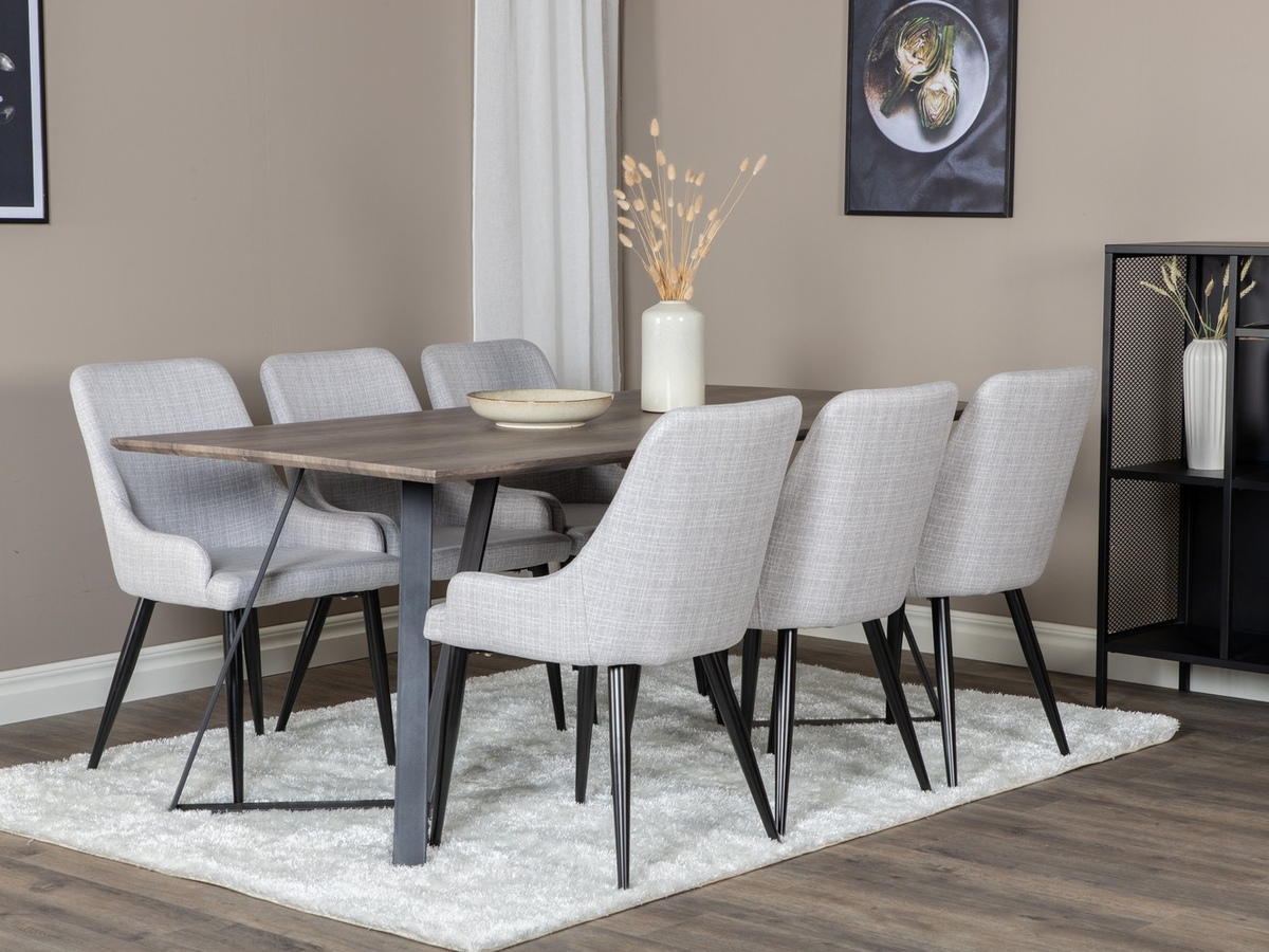 Set de mese Dallas 1345 (Gri deschis + Negru)