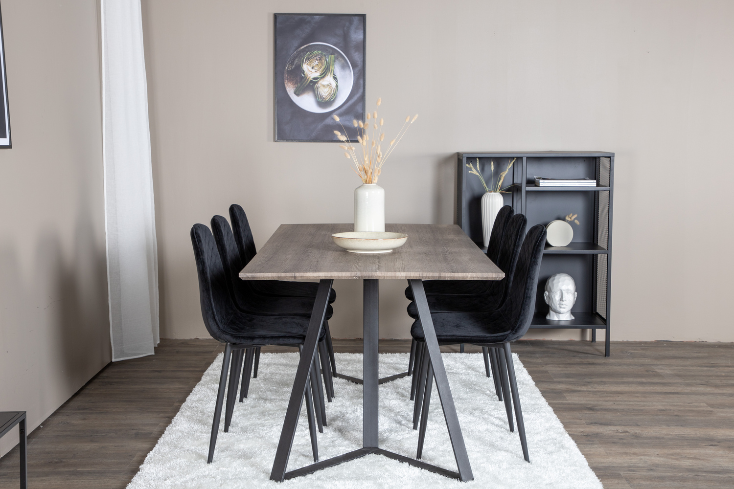 Set de dining Dallas 1357 (Negru)