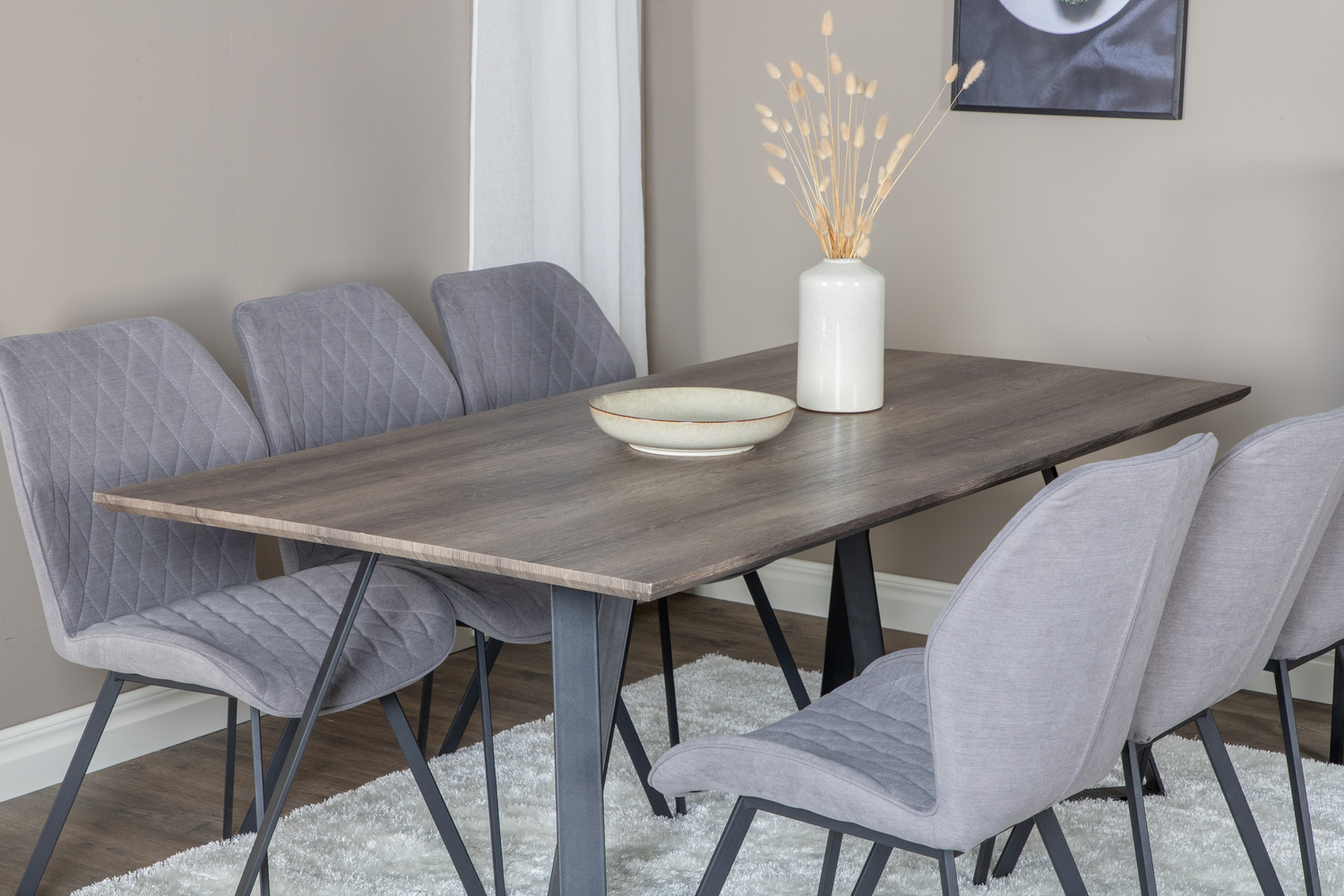 Set de dining Dallas 1359 (Gri + Negru)