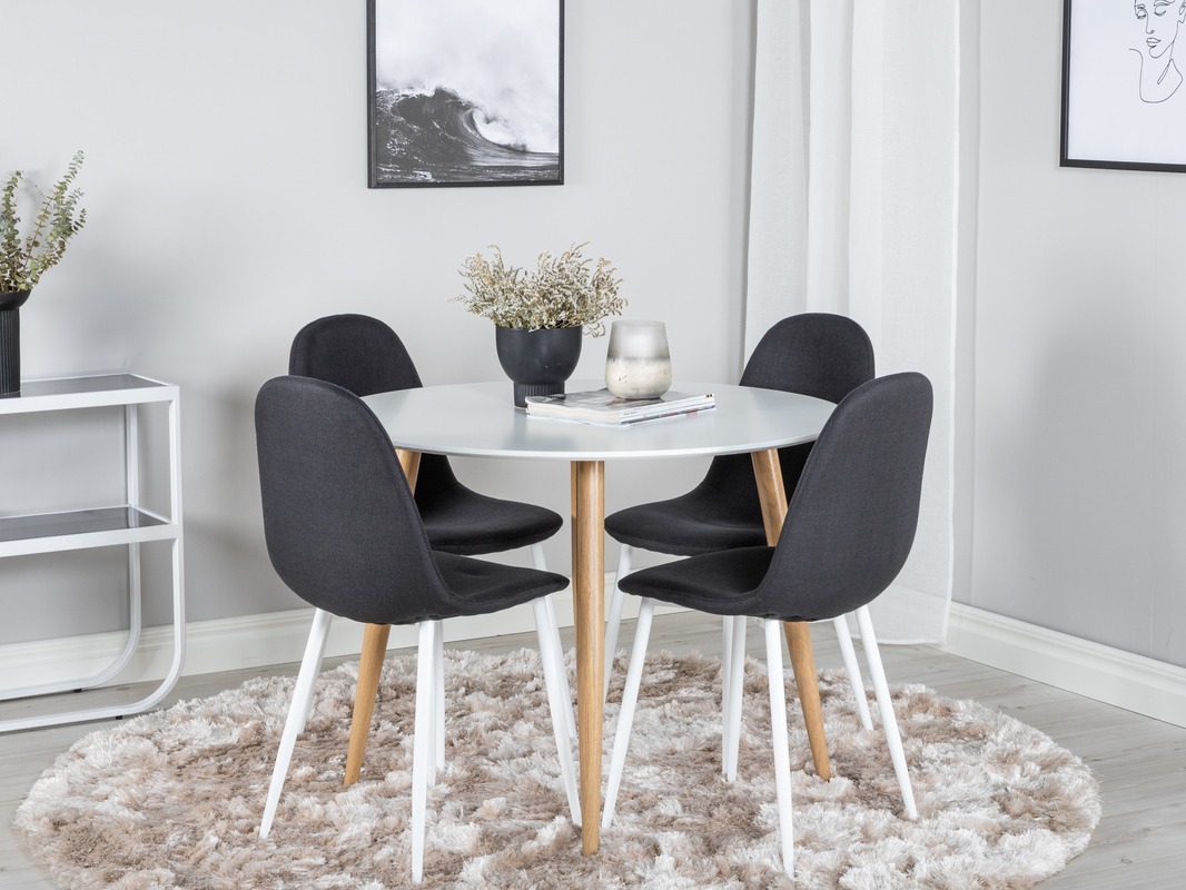 Set de dining Dallas 291 (Negru + Alb)