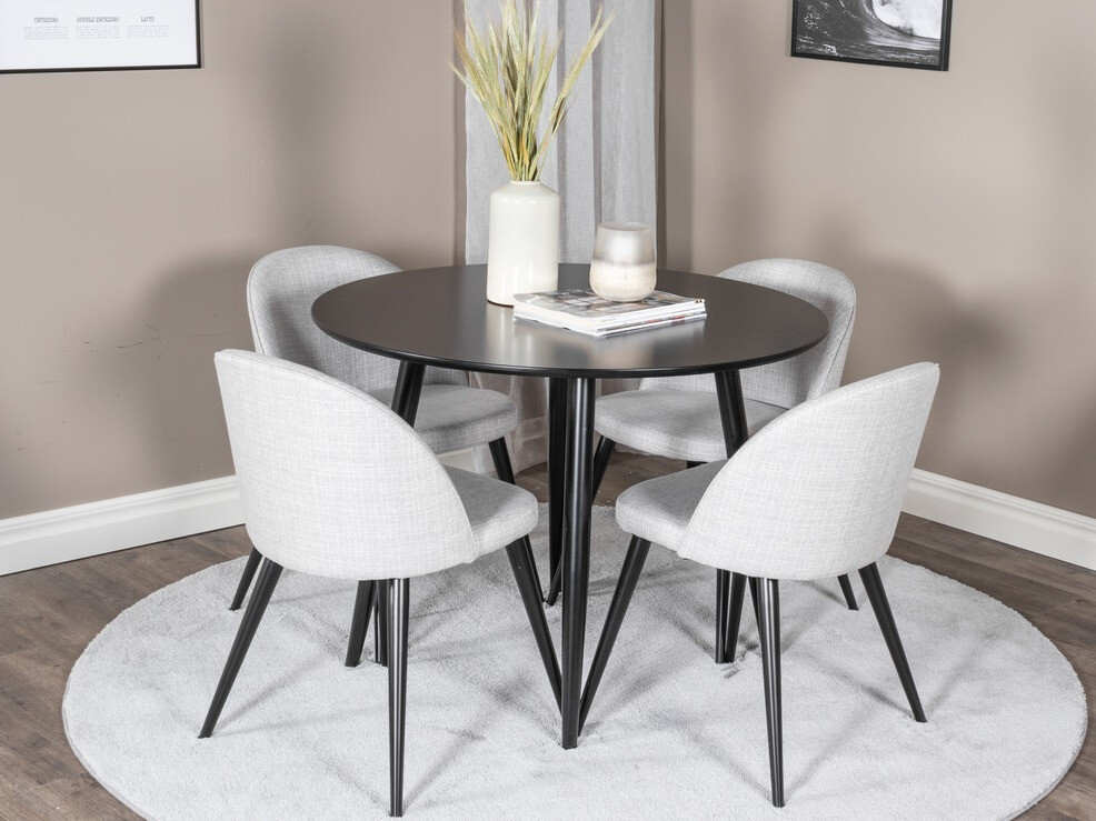 Set de mese Dallas 343 (Gri deschis + Negru)