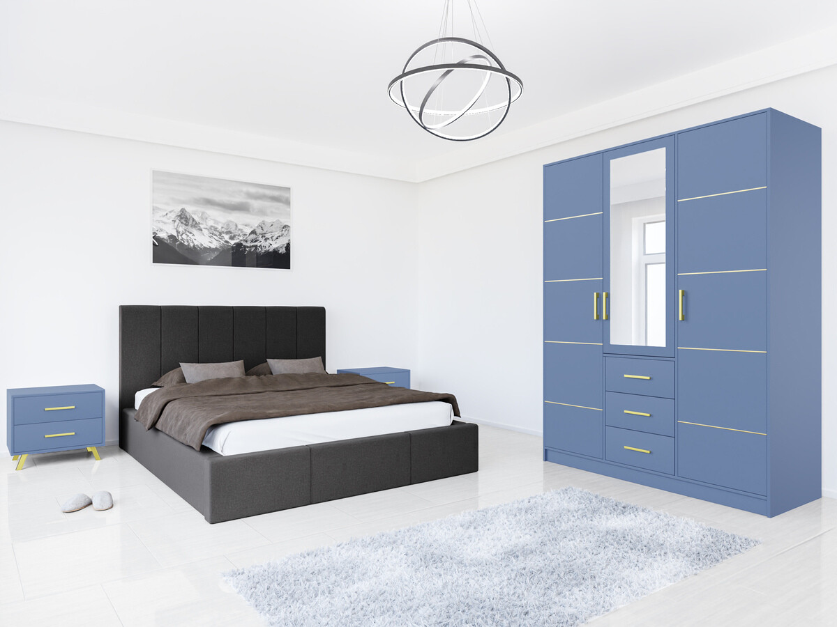 Set dormitor Dortivu 154 (Albastru + Inari 96)