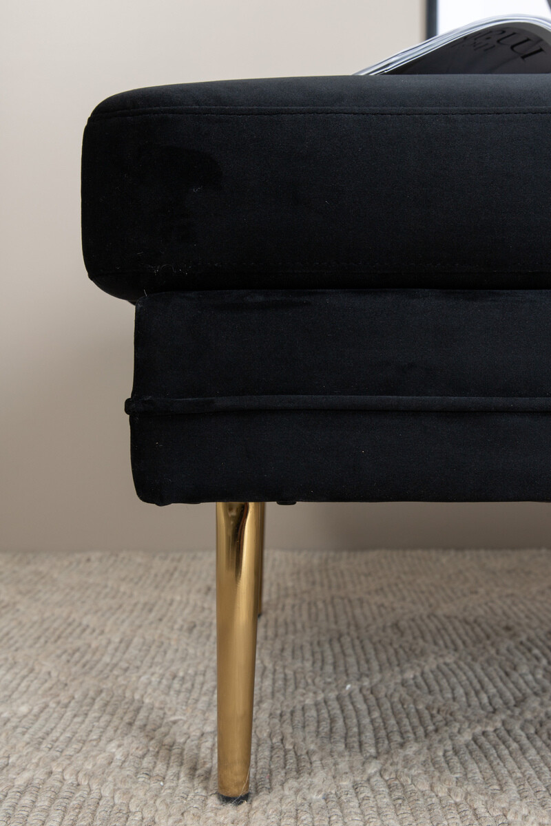 Bancă tapițată Dallas 2653 (Negru + Auriu)