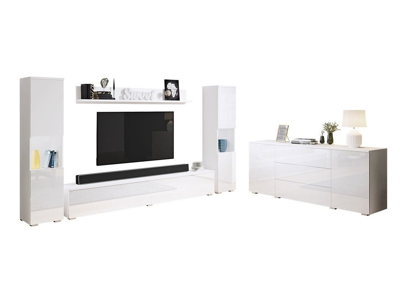 Set de living Sarasota 133 (Alb + Alb lucios)