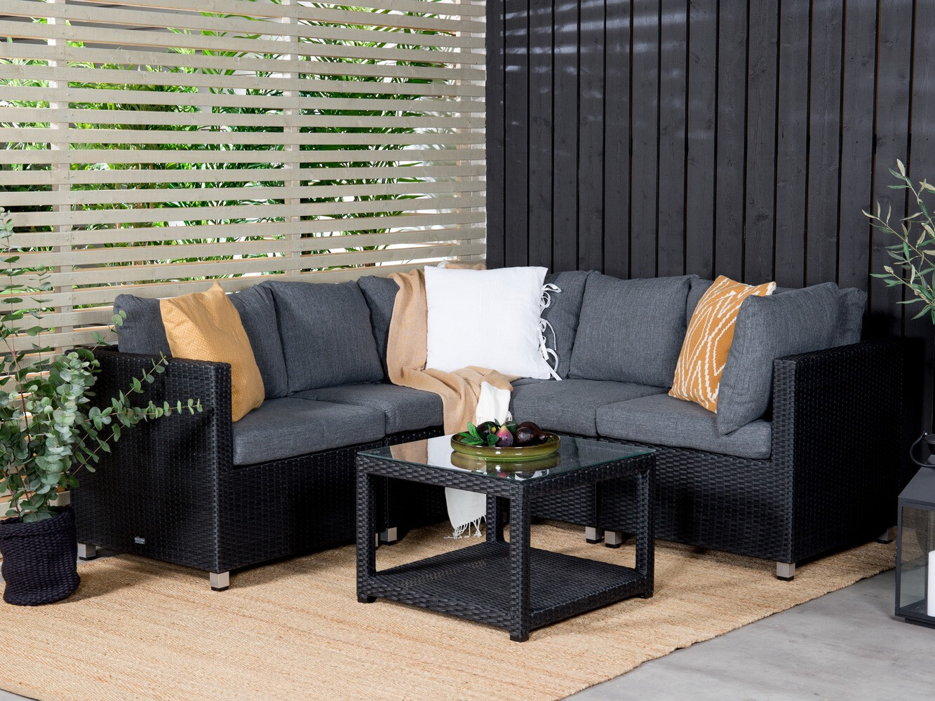 Set mobilier de exterior Dallas 772 (Negru + Gri)