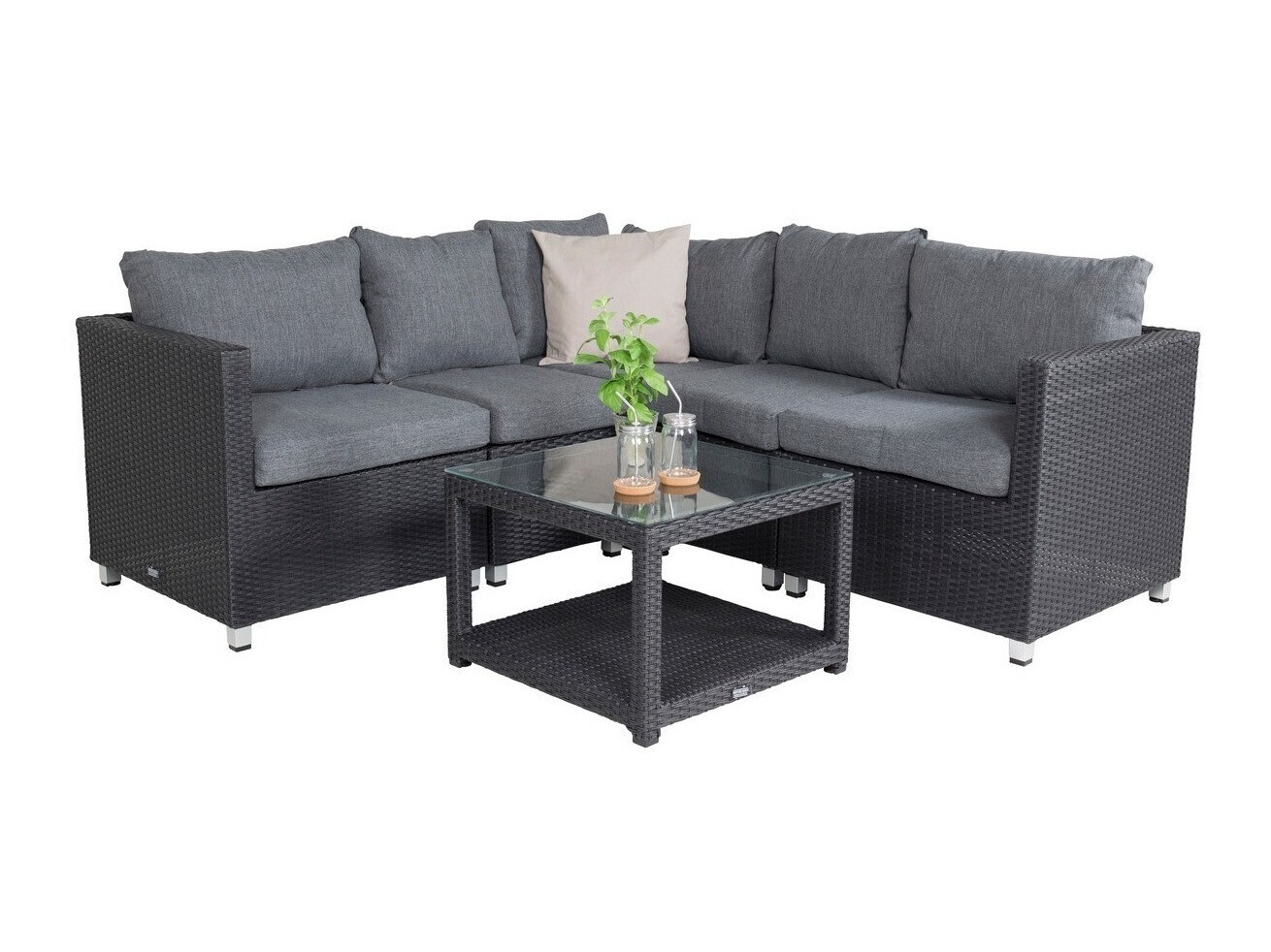 Set mobilier de exterior Dallas 772 (Negru + Gri)