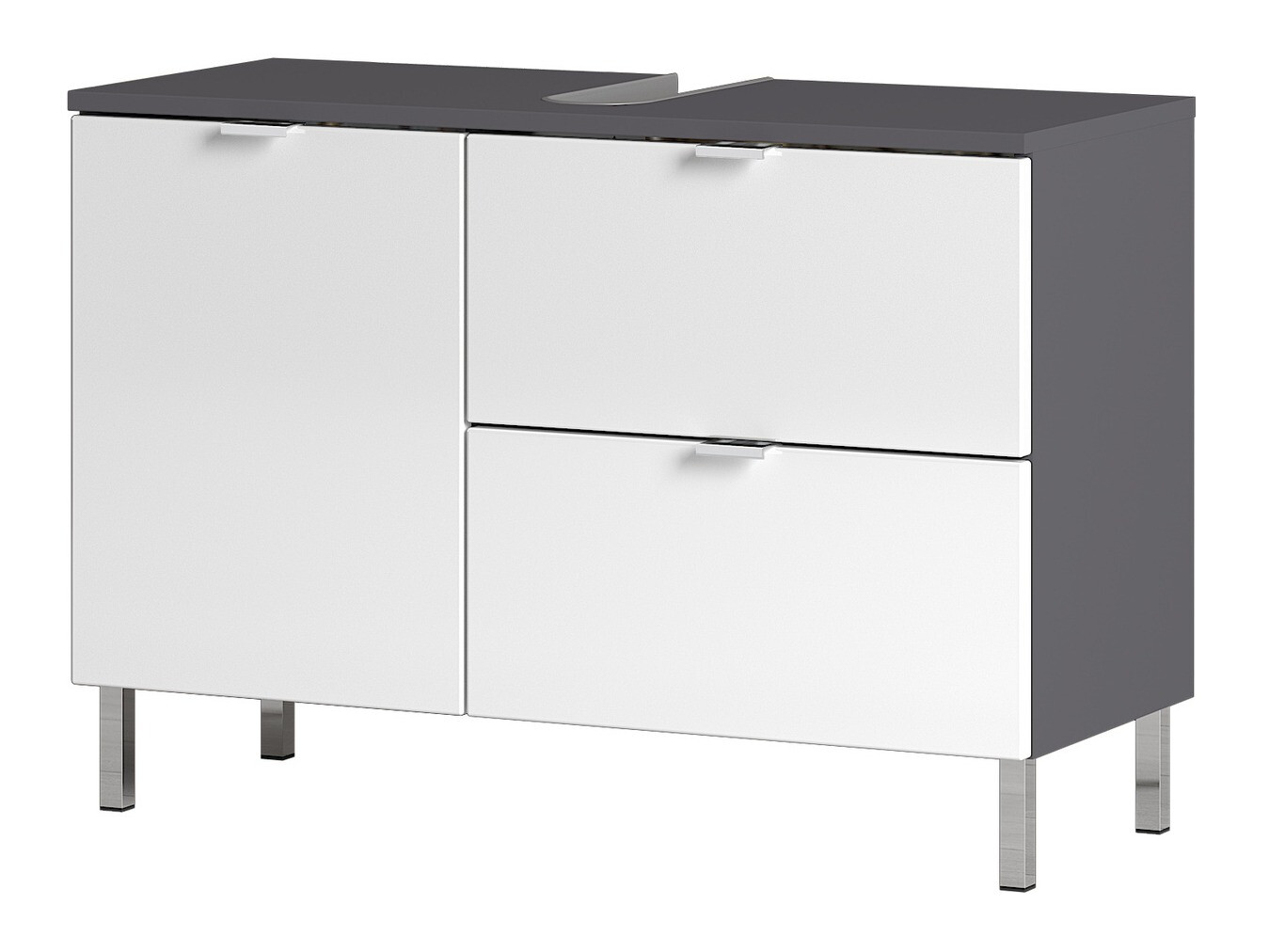 Mască de baie neancorată Lomcamo 101 (Alb lucios + Grafit)