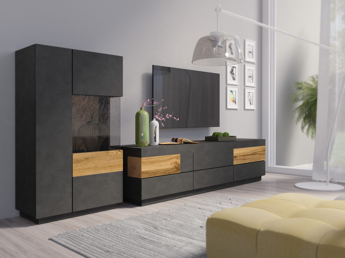 Set de living Livlore 109 (Matera gri + Stejar Wotan)