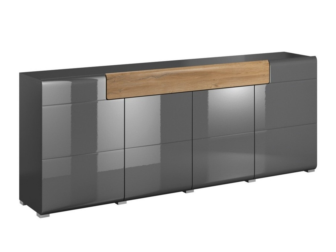 Comodă Torsone 102 (Antracit + Gloss antracit + Stejar Grandson)