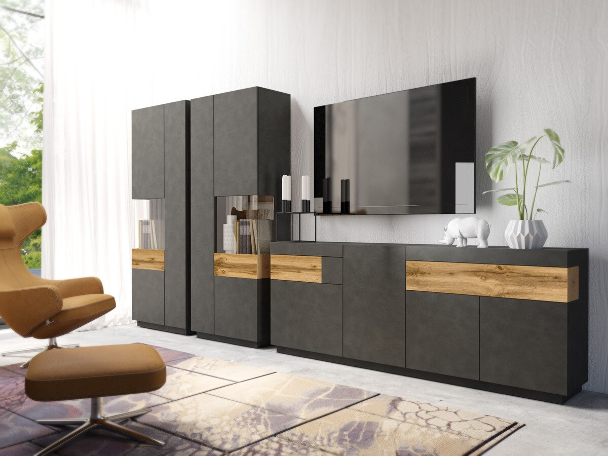 Set de living Livlore 108 (Matera gri + Stejar Wotan)