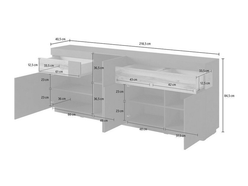 Set de living Livlore 108 (Matera gri + Stejar Wotan)