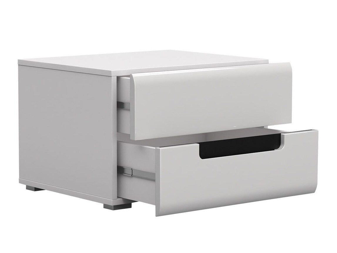 Set dormitor Austin B107 (Alb + Alb lucios)