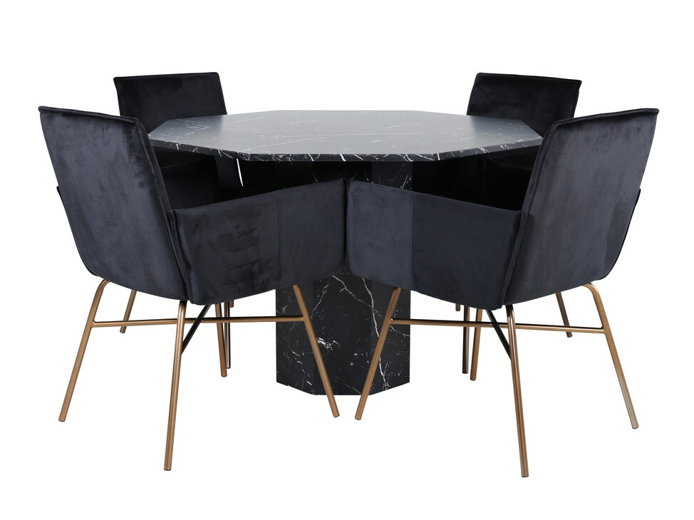 Set de mese Dallas 2618 (Negru + Alamă)