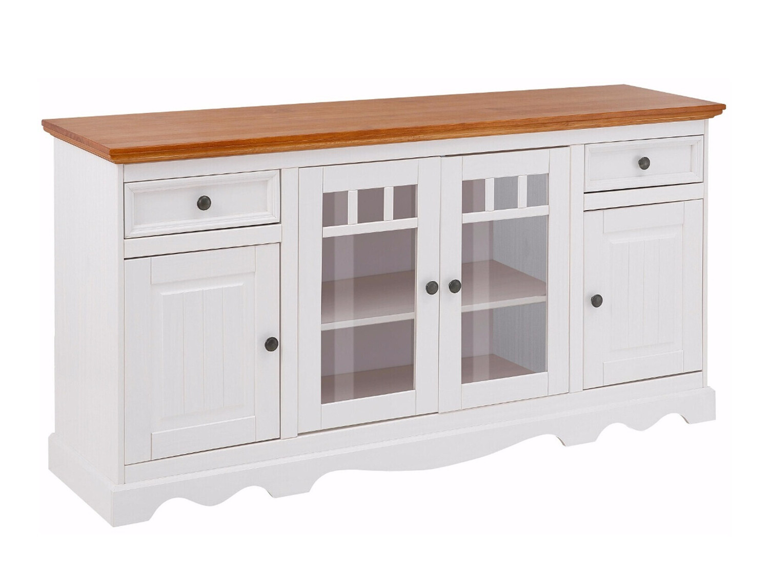 Comodă Fentivo 107 (Alb + Stejar Honey)