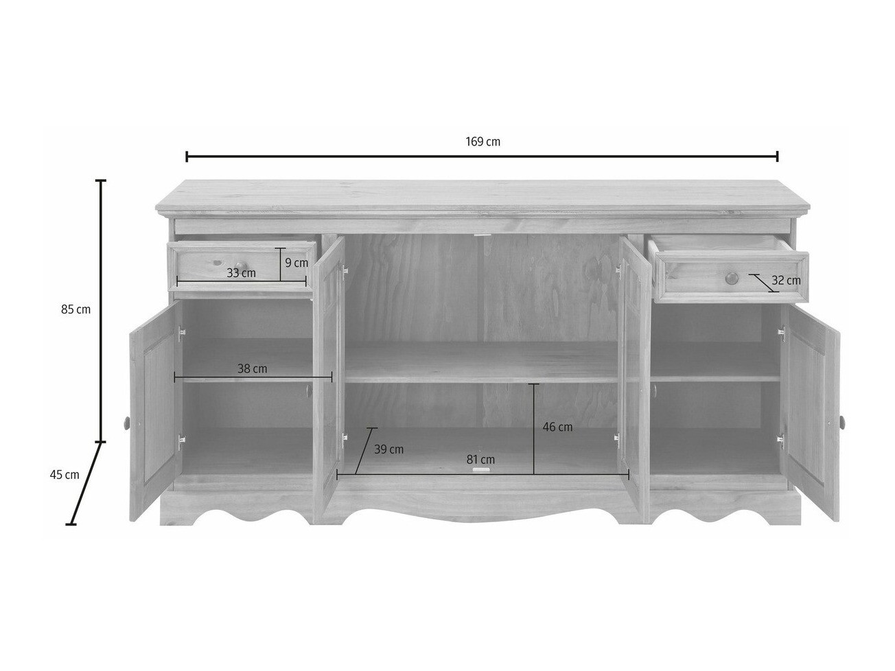 Comodă Fentivo 107 (Pin)